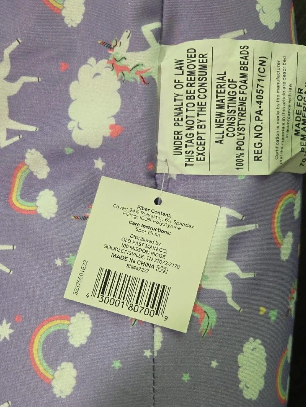 Comfort Bay Purple Unicorn Neck Pillow for Kids